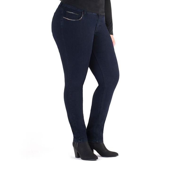 Plus Size Rhythm In Blues Modern Fit Skinny Jeans, Women's, Size: 14 W, Dark Blue