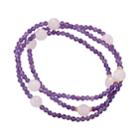Amethyst & Pink Quartz Stretch Bracelet, Women's, Size: 7.5, Purple