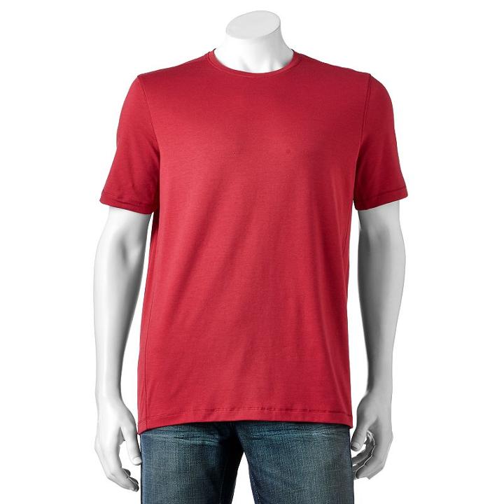 Men's Hemisphere Classic-fit Performance V-neck Tee, Size: Large, Dark Red