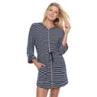 Women's Apt. 9&reg; Striped Jersey Cover-up, Size: Xxl, Blue (navy)