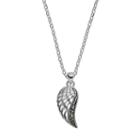 Silver Luxuries Marcasite Wing Pendant Necklace, Women's, Grey