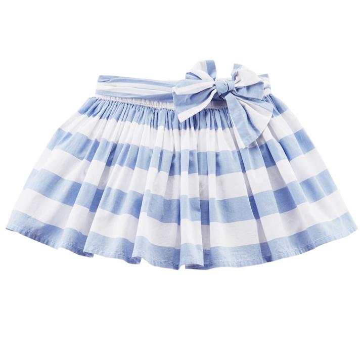 Girls 4-8 Carter's Striped Poplin Skirt, Size: 7, White