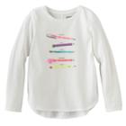 Girls 4-10 Jumping Beans&reg; Foiled Graphic High-low Hem Tee, Size: 7, White Oth