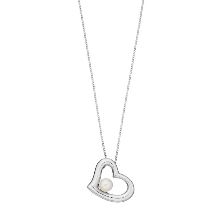 Pearlustre By Imperial Sterling Silver Freshwater Cultured Pearl Heart Pendant, Women's, Size: 18, White