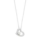 Pearlustre By Imperial Sterling Silver Freshwater Cultured Pearl Heart Pendant, Women's, Size: 18, White