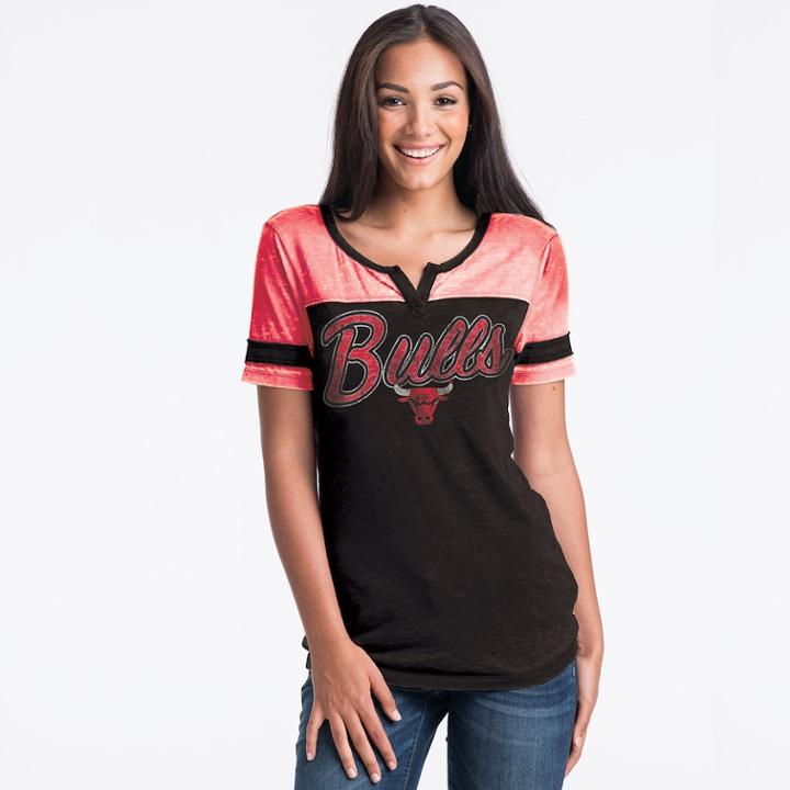 Women's Chicago Bulls Burnout Tee, Size: Medium, Black