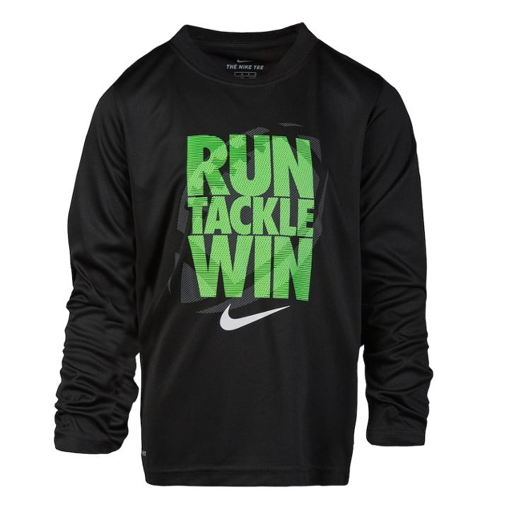 Boys 4-7 Nike Run Tackle Win Long Sleeve Graphic Tee, Size: 6, Oxford