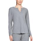 Women's Under Armour Athlete Recovery Sleepwear Long Sleeve Pajama Tee, Size: Medium, Med Grey