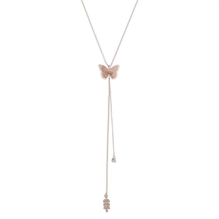 Lc Lauren Conrad Filigree Butterfly Y Necklace, Women's, Light Pink