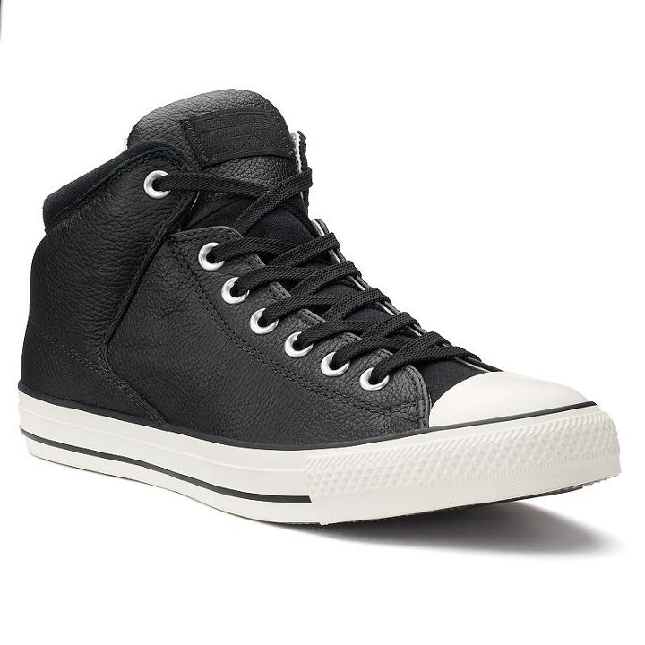 Men's Converse Chuck Taylor All Star High Street Leather Sneakers, Size: M8w10, Black