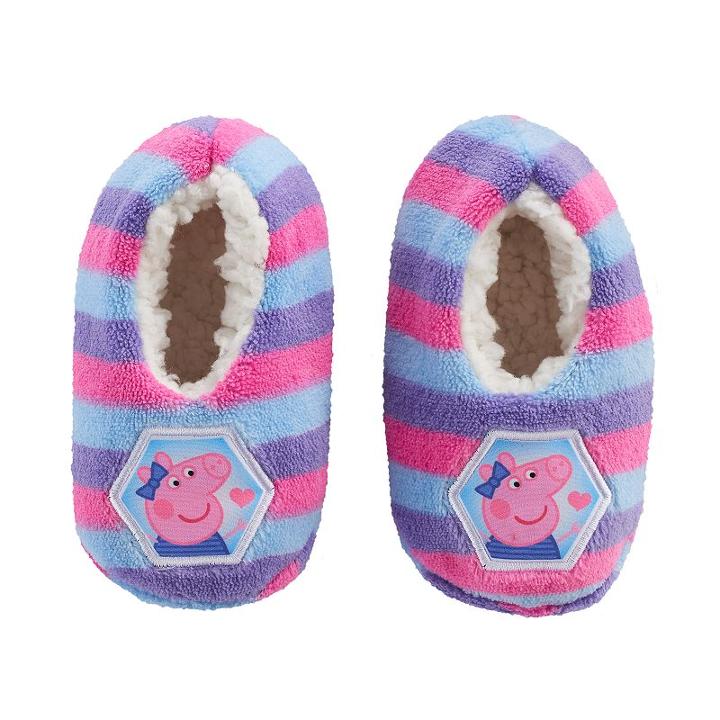 Toddler Girl Peppa Pig Striped Plush Fleece Slipper Socks, Size: 3t-4t, Multi