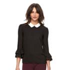 Women's Elle&trade; Ruffle Top, Size: Large, Black