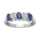 Sterling Silver Lab-created Blue & White Sapphire Ring, Women's, Size: 9