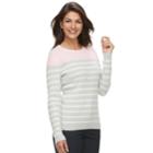 Petite Croft & Barrow&reg; Crewneck Cable-knit Sweater, Women's, Size: Xl Petite, Light Pink
