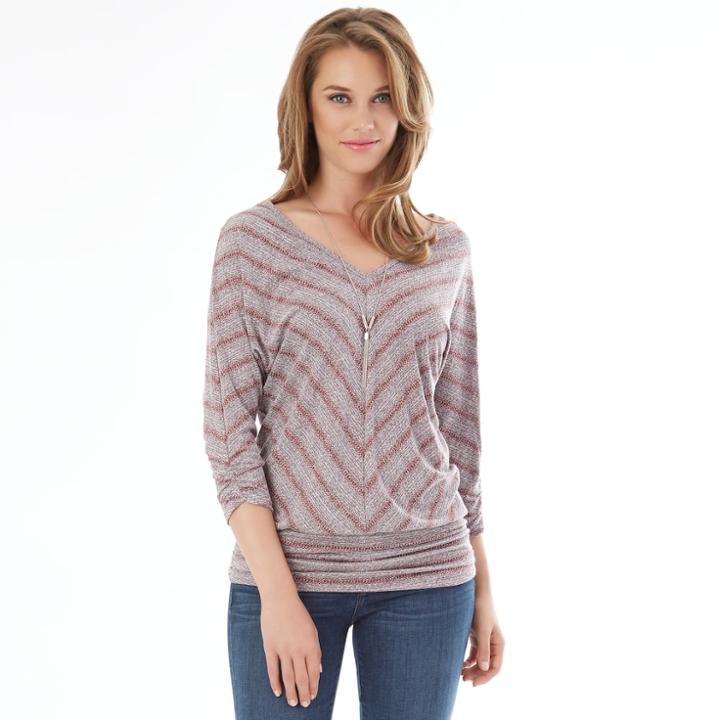 Women's Apt. 9&reg; Mitered Top, Size: Xlrg Av/rg, Red/coppr (rust/coppr)