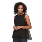 Women's Apt. 9&reg; Pleated Top, Size: Xl, Black