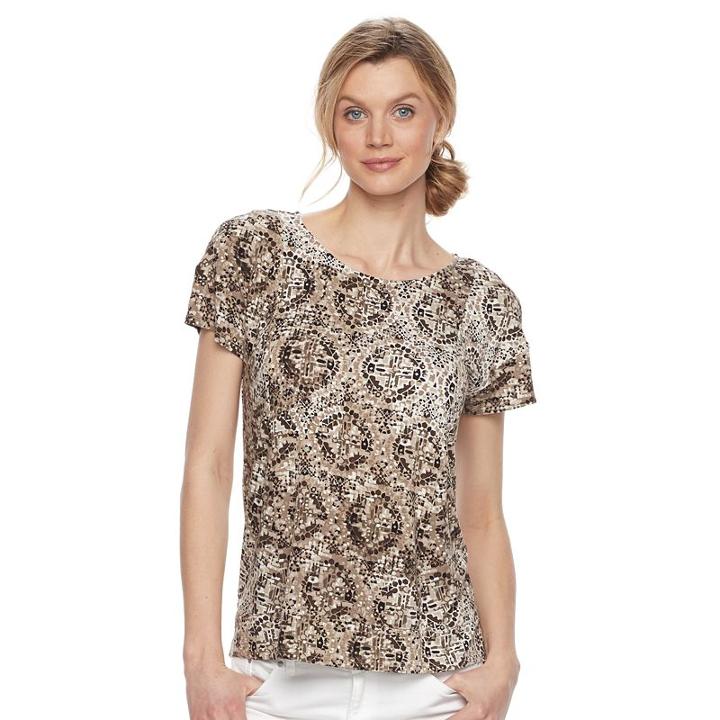 Women's Dana Buchman Dolman Mixed-media Top, Size: Small, Black