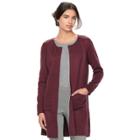 Women's Elle&trade; Long Cardigan Jacket, Size: Xs, Red