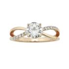 Forever Brilliant 1 1/8 Carat T.w. Lab-created Moissanite 14k Rose Gold Crisscross Ring, Women's, White