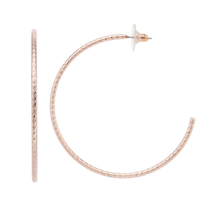 Textured Nickel Free Half-hoop Earrings, Women's, Light Pink