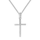 Primrose Sterling Silver Cubic Zirconia Cross Pendant Necklace, Women's, Size: 18, Grey