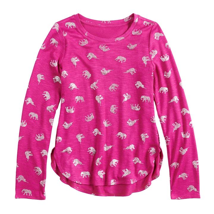 Girls 7-16 & Plus Size Mudd&reg; Graphic Tee, Size: 14, Med Pink