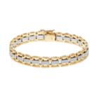 Men's Two Tone 10k Gold Rectangle Link Bracelet, Size: 8.5