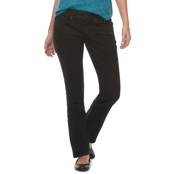 Petite Sonoma Goods For Life&trade; Slim Bootcut Jeans, Women's, Size: 10 Petite, Black