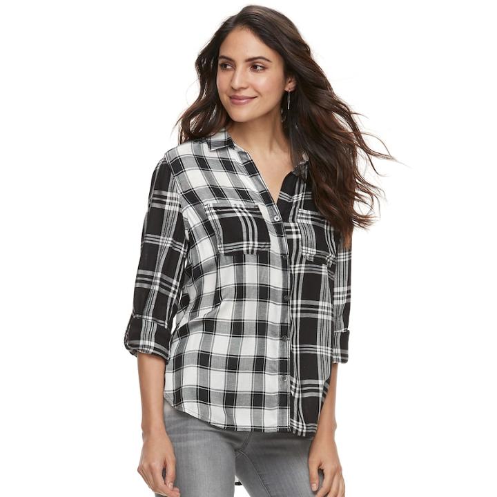 Women's Rock & Republic&reg; Twill Shirt, Size: Xs, White