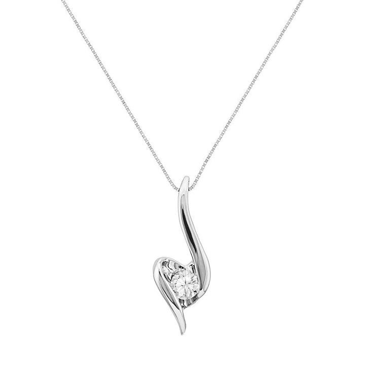 Sirena Collection 14k White Gold 1/8-ct. T.w. Diamond Swirl Pendant, Women's