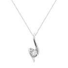 Sirena Collection 14k White Gold 1/8-ct. T.w. Diamond Swirl Pendant, Women's