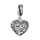 Individuality Beads Sterling Silver Sis Heart Charm, Women's, Grey