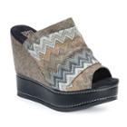 Muk Luks Peyton Women's Wedge Sandals, Girl's, Size: 7, Grey