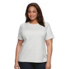 Plus Size Croft & Barrow&reg; Essential Crewneck Tee, Women's, Size: 3xl, Light Grey