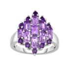 Sterling Silver Amethyst Cluster Ring, Women's, Size: 6, Purple