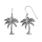 Journee Collection Sterling Silver Palm Tree Drop Earrings, Women's, Grey