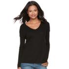 Juniors' So&reg; Double Bar V-back Tunic, Teens, Size: Medium, Black