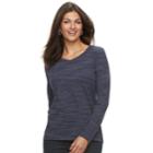 Women's Croft & Barrow&reg; Essential V-neck Top, Size: Medium, Dark Blue