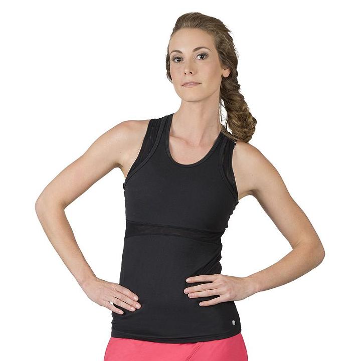 Women's Soybu Koa Mesh Racerback Yoga Tank, Size: Large, Black