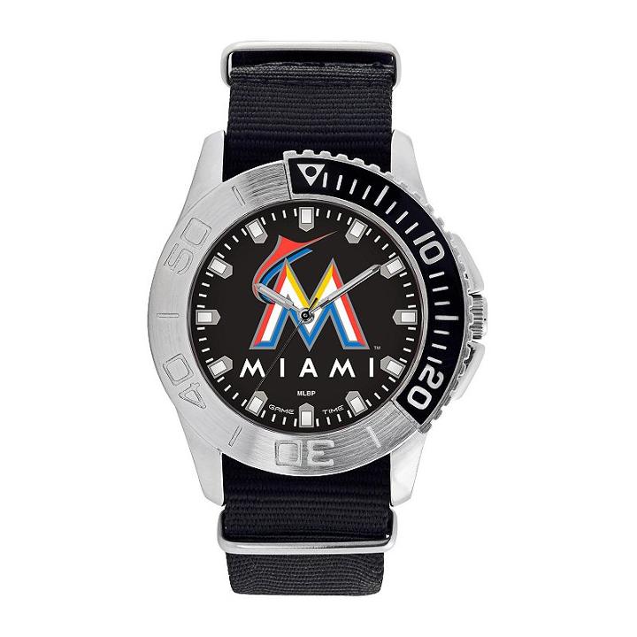 Men's Game Time Miami Marlins Starter Watch, Black