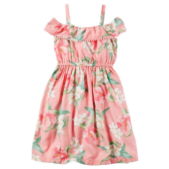 Girls 4-8 Carter's Print Cold-shoulder Dress, Girl's, Size: 6x, Ovrfl Oth
