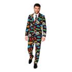 Men's Opposuits Slim-fit Badaboom Suit & Tie Set, Size: 52 Reg, Ovrfl Oth