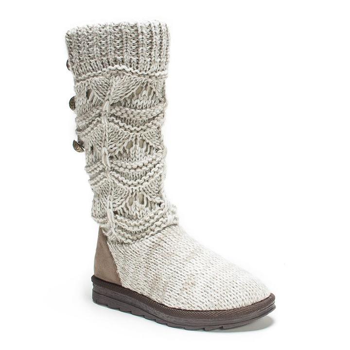 Muk Luks Jamie Women's Sweater Boots, Girl's, Size: 10, Natural
