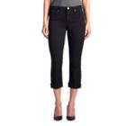 Women's Rock & Republic&reg; Kendall Cuffed Twill Capris, Size: 16, Black
