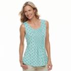 Women's Croft & Barrow&reg; Pleated Scoopneck Tank, Size: Xl, Light Blue