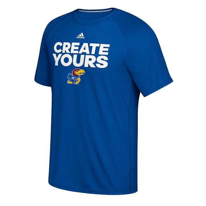 Men's Adidas Kansas Jayhawks March Madness Create Yours Tee, Size: Xl, Blue