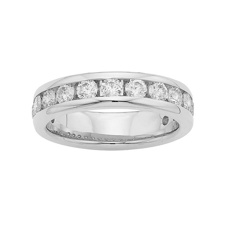 14k Gold 1 1/4 Carat T.w. Diamond Anniversary Ring, Women's, Size: 8, White
