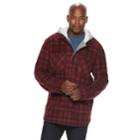 Men's Anchorage Expedition Classic-fit Plaid Fleece Hooded Shirt Jacket, Size: Small, Dark Red
