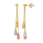 Everlasting Gold 14k Gold Tri-tone 14k Gold Teardrop Dangle Earrings, Women's, Yellow