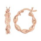14k Rose Gold Over Silver Twist Hoop Earrings, Women's, Pink